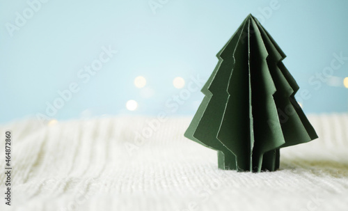 Paper Christmas tree. Copy space. Winter holiday concept  © Alona
