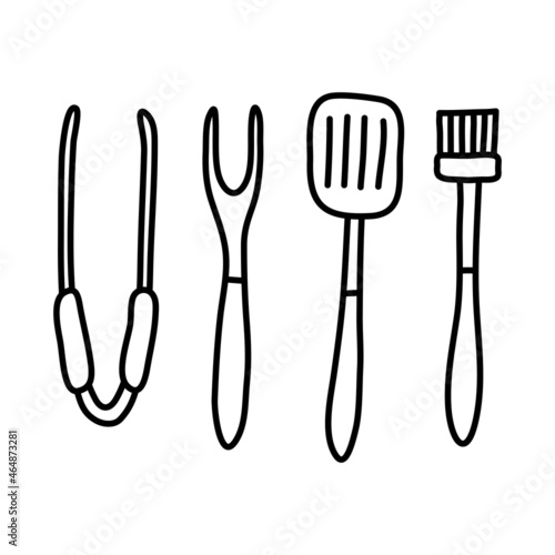 Doodle bbq utensils.