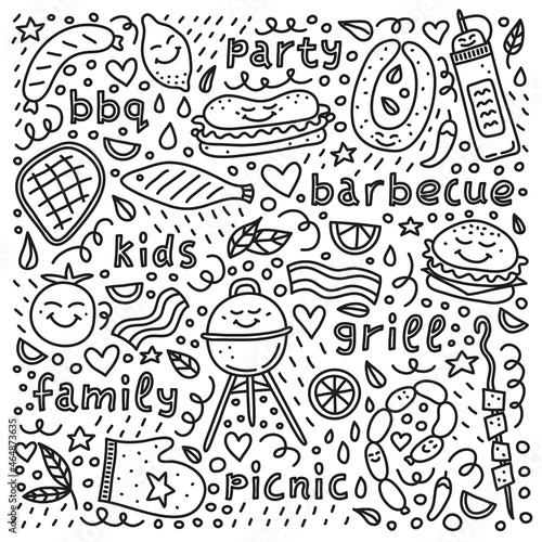 Wallpaper Mural Poster with barbecue icons. Torontodigital.ca
