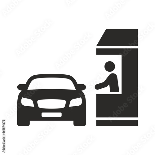 Drive through icon. Fast food restaurant. Vector icon isolated on white background.