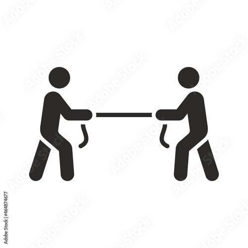 Tug of war icon. Vector icon isolated on white background.
