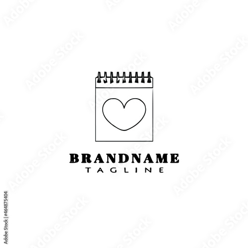 love calender logo design icon vector illustration