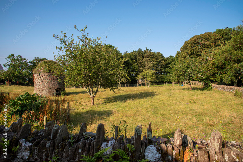 Bigbury, Devon, England, UK. 2021. A listed ancient dry stone constructed Dovecote standing in a small field in Bigbury, south Devon, UK,