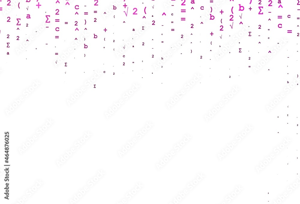 Light Pink vector backdrop with algebra elements.