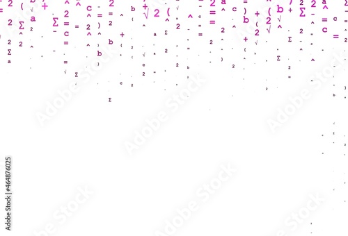Light Pink vector backdrop with algebra elements.