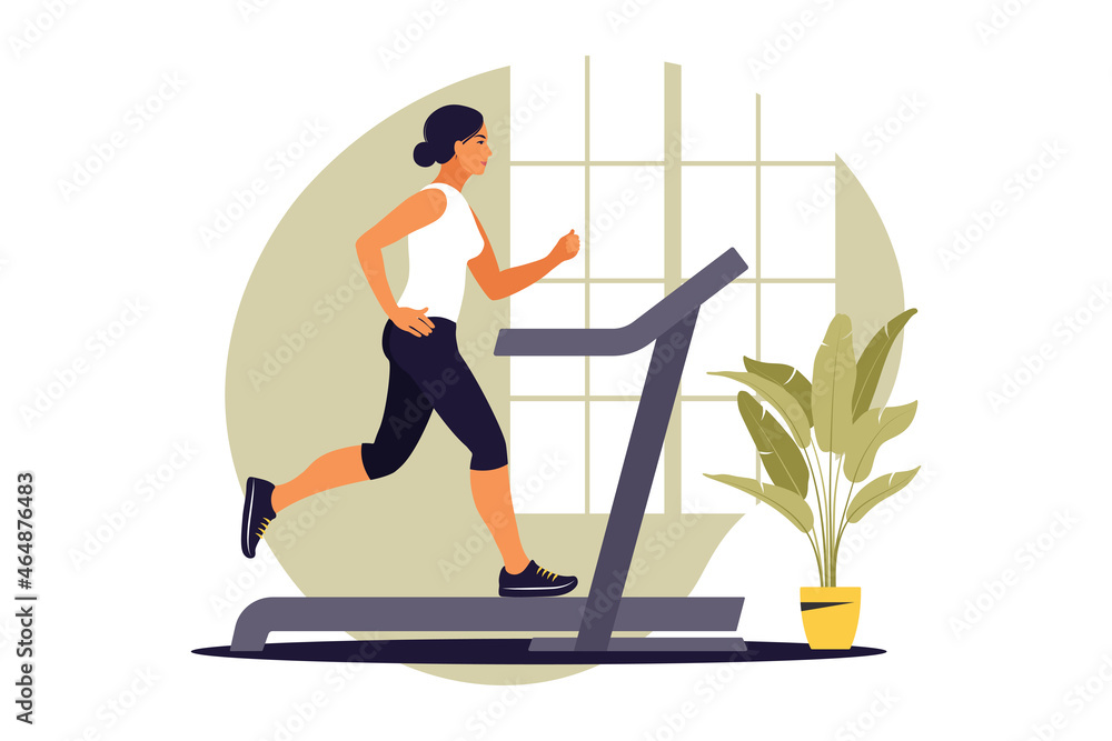 Workout concept. Healthy lifestyle and wellness. Flat. Vector illustration