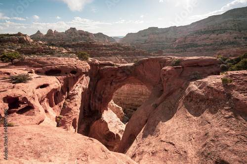 Red Sandstone Forms Cassidy Arch in Capitol Reef