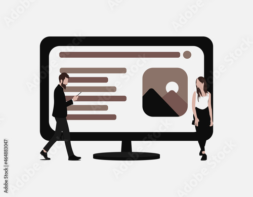 social media concept with a man and a woman