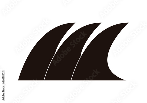 Icono negro de olas grandes del mar.