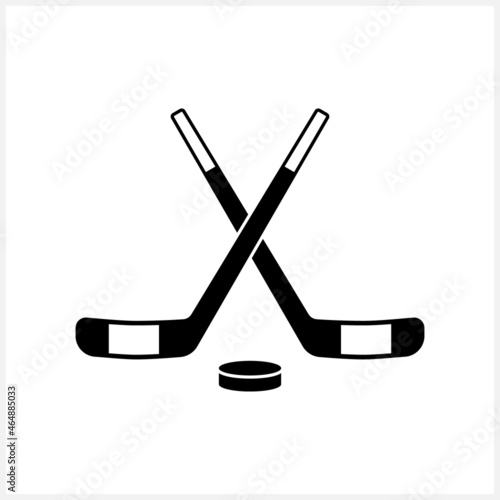 Hockey icon isolated. Winter sport sign. Stencil vector stock llustration. EPS 10
