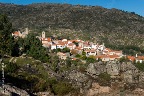 View of the historical village of Castelo Novo, at the Serra da Gardunha, in Portugal