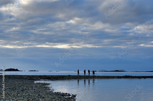 Sunset on the coast in Brittany. France