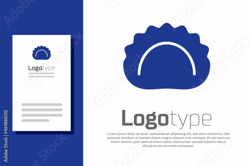 Blue Dumplings icon isolated on white background. Pierogi, varenyky, pelmeni, ravioli. Traditional Ukrainian food. Logo design template element. Vector
