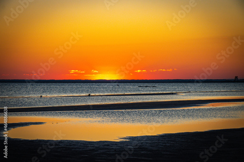 Fototapeta Naklejka Na Ścianę i Meble -  sunset at Pärnu beach, estonia, baltic sea, baltics