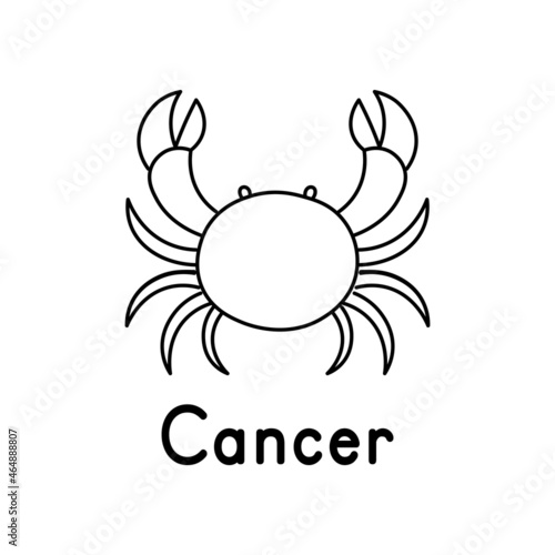 Zodiac sign cancer. Line style.Icon on white background. Vector