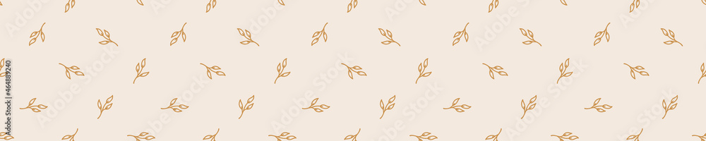 Obraz premium Seamless pattern with hand-drawn leaves