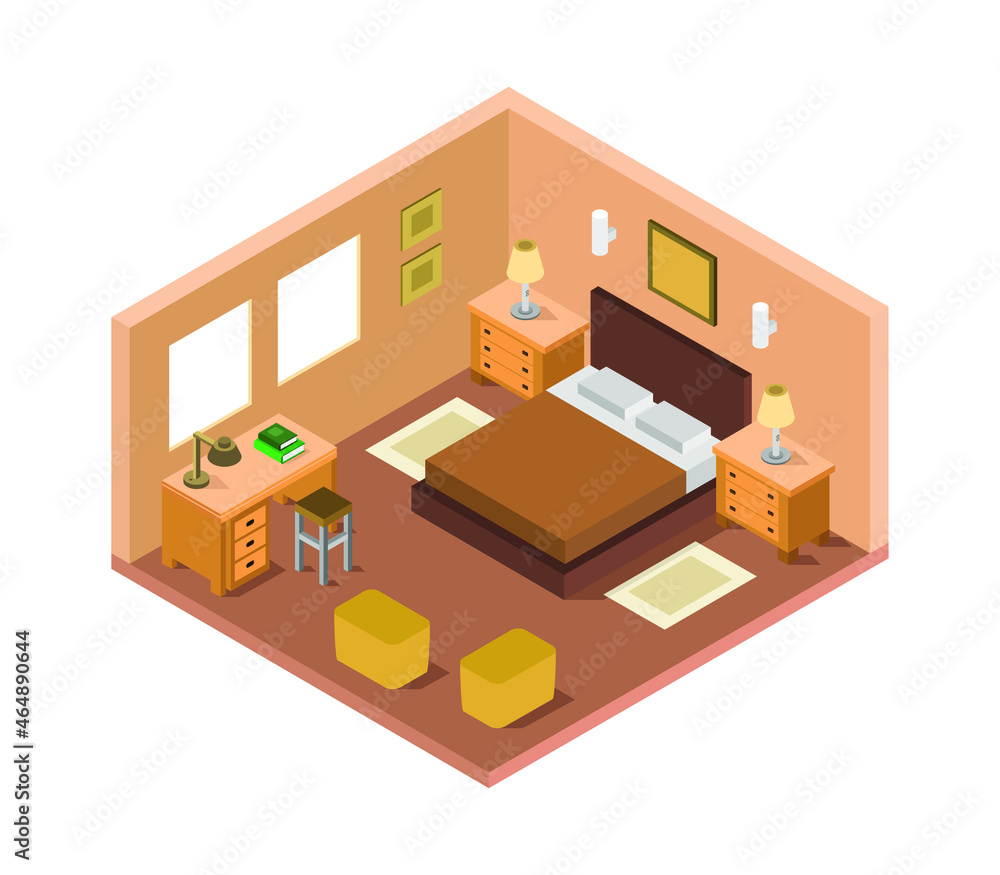 Isometric bedroom