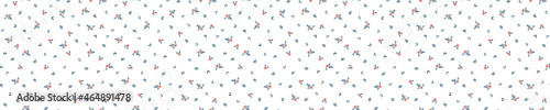 Seamless pattern with blue flower buds