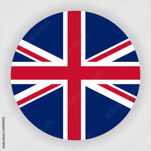 United Kingdom Flat Rounded Country Flag button Icon