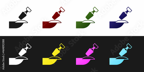 Set Milling cutter for manicure icon isolated on black and white background. Apparatus for manicure. Manicure tools. Vector