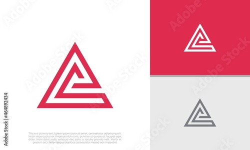 Initials E logo design. Initial Letter Logo. Innovative high tech logo template.