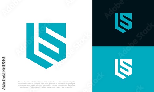 Initials LS logo design. Initial Letter Logo. Shield logo.	