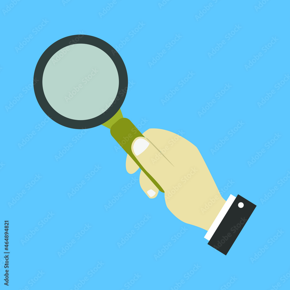 Magnifying glass in hand Magnifying glass in hand