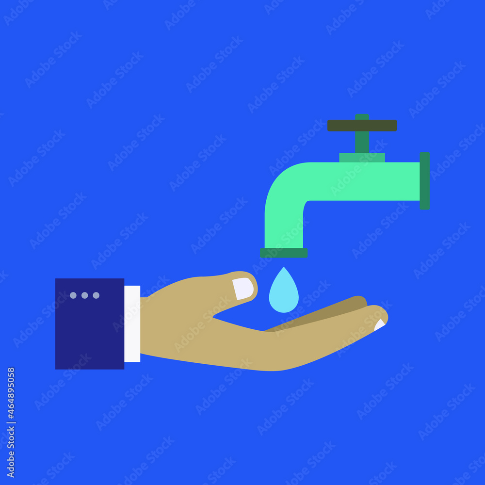 Save water illustrated on a white background Save water illustrated on a white background