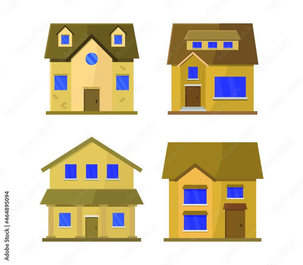 House illustrated on white background House illustrated on white background
