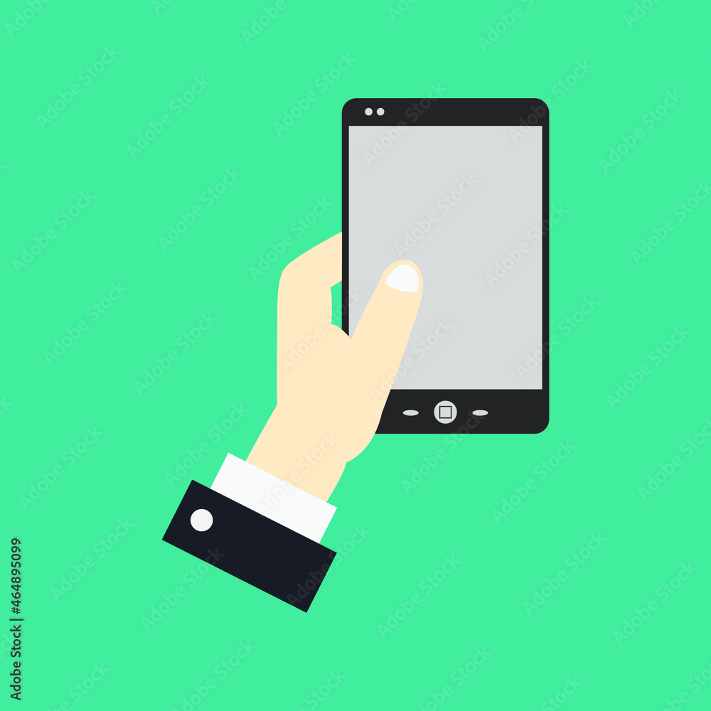Smartphone in hand on white background Smartphone in hand on white background