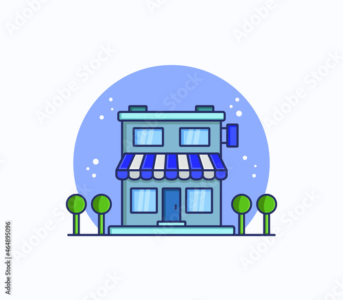 Shop on white background