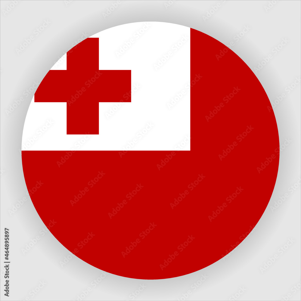 Tonga Flat Rounded Country Flag button Icon Tonga Flat Rounded Country Flag button Icon