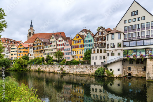 Tubingen  Germany. Picturesque old buildings on the banks of the Neckar