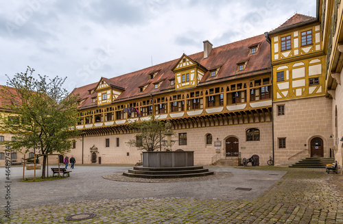Tubingen, Germany. The inner courtyard of a medieval castle, now occupied by the university