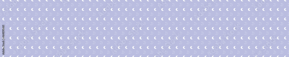 Blue seamless pattern with white moon