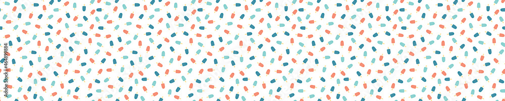 Seamless pattern with blue and red ice creams Seamless pattern with blue and red ice creams