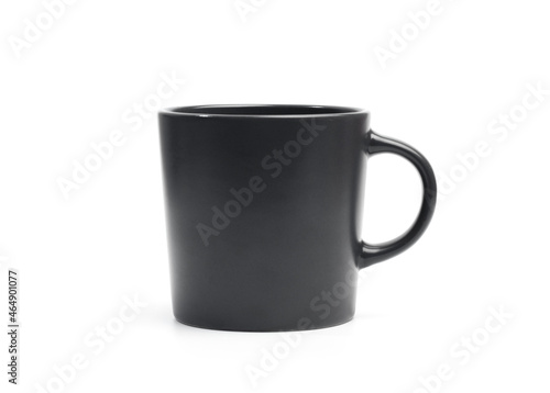 black matte mug on white background .