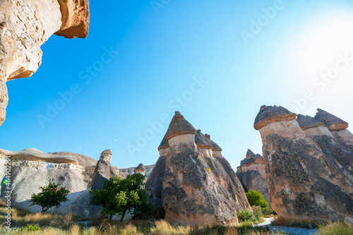 Fairy Chimneys or Peri Bacalari in Pasabagi Open Air Museum in Cappadocia