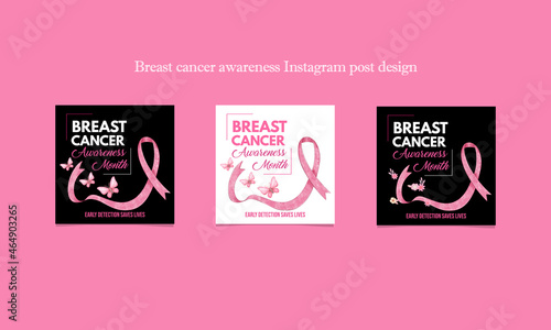 Breast cancer awareness Instagram post design