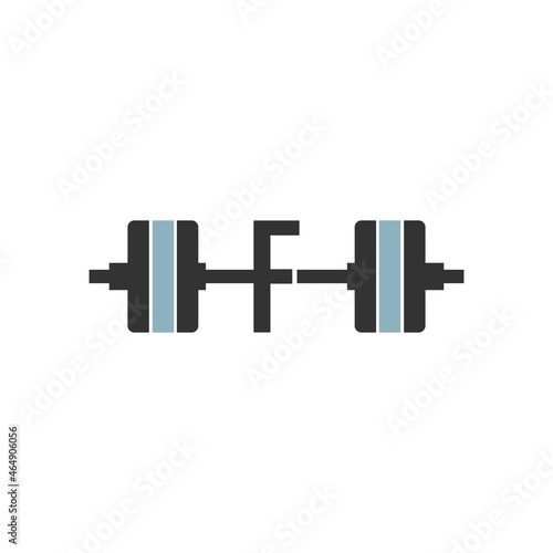 Letter F with barbell icon fitness design template