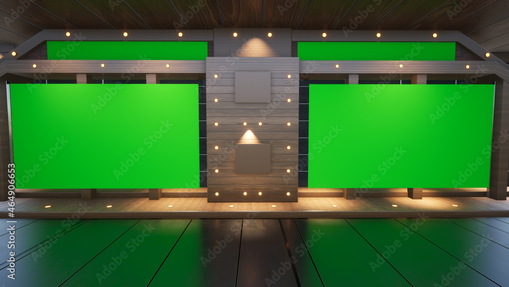 Backdrop For TV Shows .TV On Wall.3D Virtual News Studio Background, 3d rendering
Backdrop For TV Shows .TV On Wall.3D Virtual News Studio Background, 3d rendering