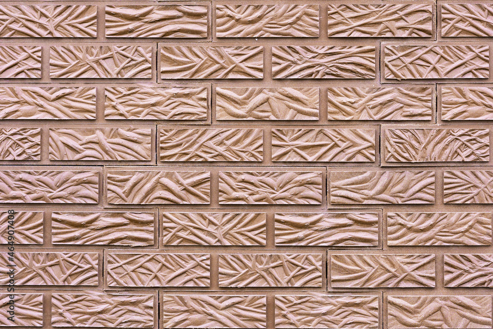 Fototapeta premium The texture is a brick wall. blossom, color, bloom, flower, coloring, cream beautiful bricklaying. brickwork. abstract background