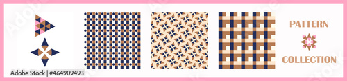 Masculine geometric seamless pattern collection. Simple shape for digital scrapbook paper and repeatable men gift wrap design in vector.