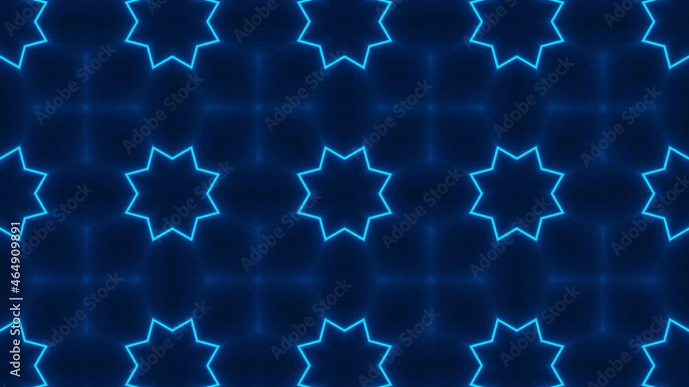 Neon glowing abstract mosaic seamless loop animation. Futuristic motion graphics on a dark background