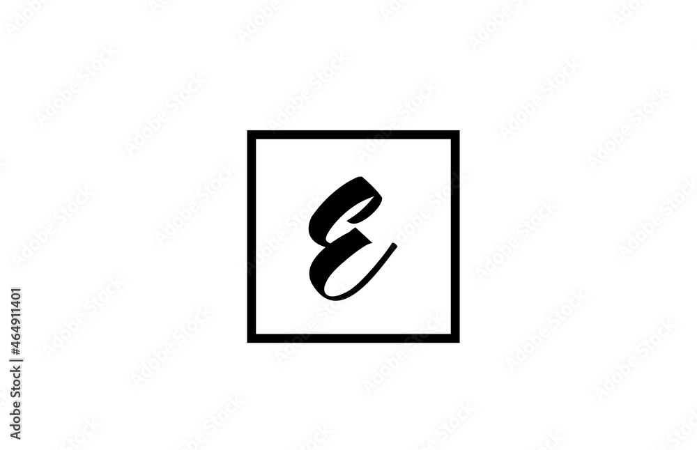 E alphabet letter logo icon. Simple black and white design for business and company E alphabet letter logo icon. Simple black and white design for business and company