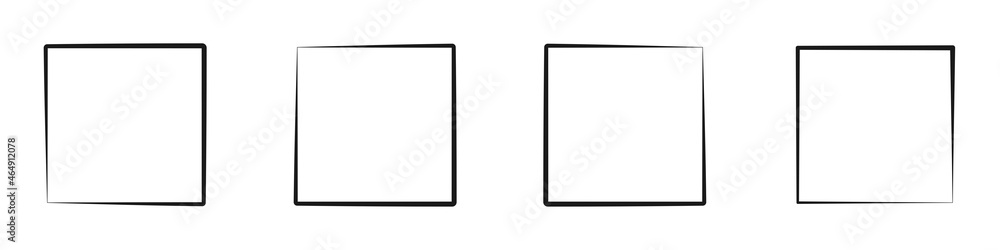 The contours of the square. Set of square frames. The contours of the square. Set of square frames.