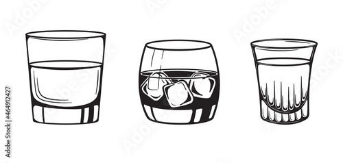 glass cocktails sketch alcoholic hand drawn engraving vector illustration.
