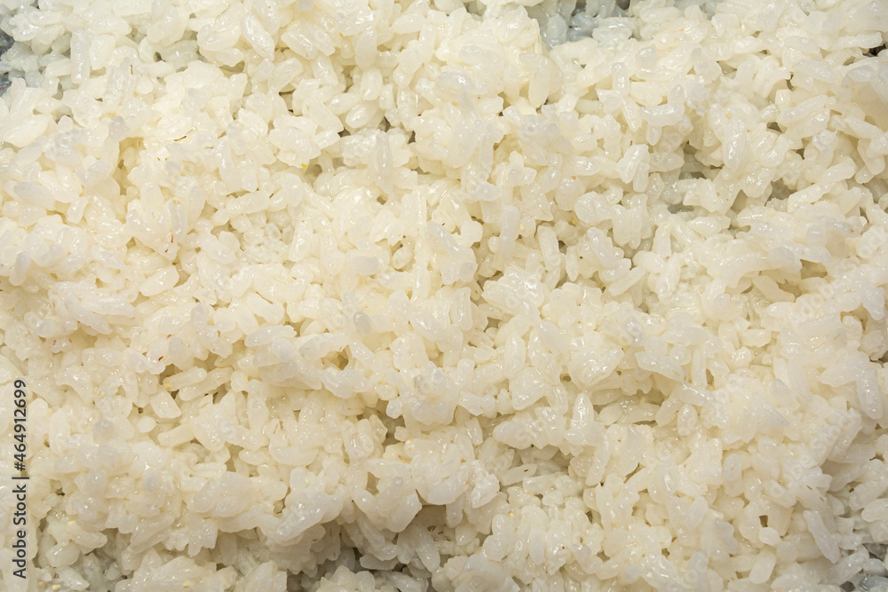 boiled rice close-up. Abstract background from boiled rice. boiled rice close-up. Abstract background from boiled rice.