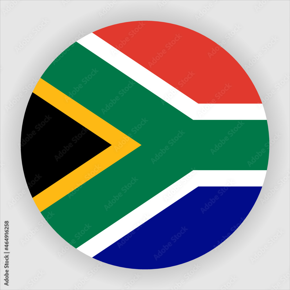 South Africa Flat Rounded Country Flag button Icon South Africa Flat Rounded Country Flag button Icon