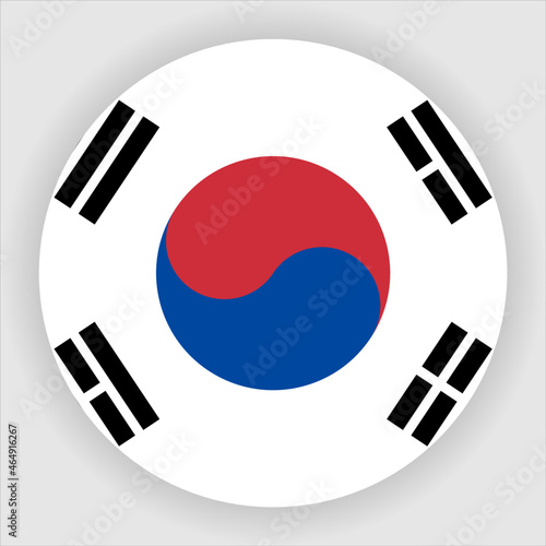 South Korea Flat Rounded Country Flag button Icon